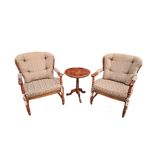 Klassieke Fauteuils Met Rond Bijzettafeltjes, Slaapkamer, Le