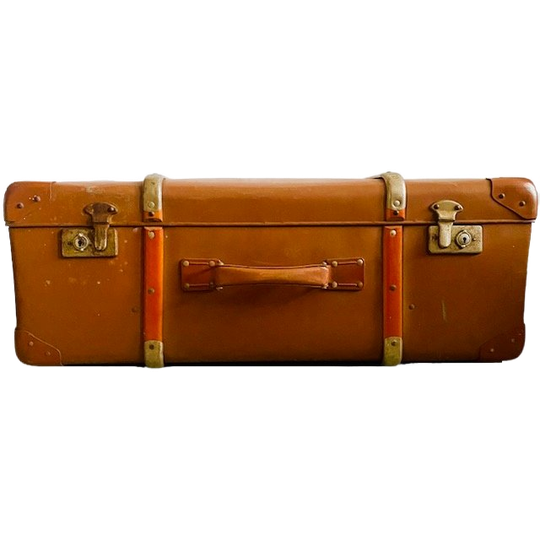 Vintage Brocante Nubuck Xl Leder Hutkoffer 1