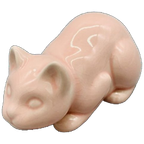 Vintage Keramiek Deco Kat Pastel Roze thumbnail 1