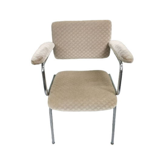 Vintage Buisstoel Vergaderstoel Originele Bekleding 1