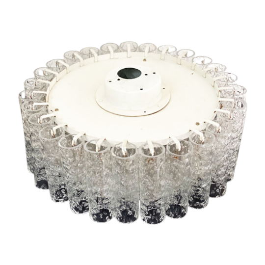 Prachtige Vintage Doria Plafondlamp Met Glazen Cilinders 1