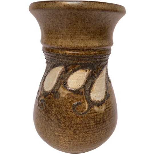 Decoratieve Vintage Bruin Aardewerk Vaas - Reliving 1