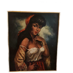 Retro Schilderij Plaat Torino Zigeunerin Zigeuner Meisje thumbnail 1