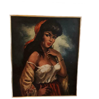 Retro Schilderij Plaat Torino Zigeunerin Zigeuner Meisje