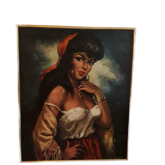 Retro Schilderij Plaat Torino Zigeunerin Zigeuner Meisje 1