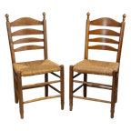 Twee Leuke Antieke Houten Stoelen thumbnail 1