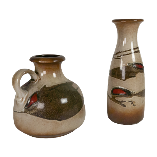 Scheurich Keramik West Germany - 2 Vazen - Model 293-30/493-21 - Fat Lava - 70'S 1