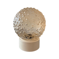 Amberkleurige Plafonniere Met Bubbelpatroon, Vintage Plafondlamp