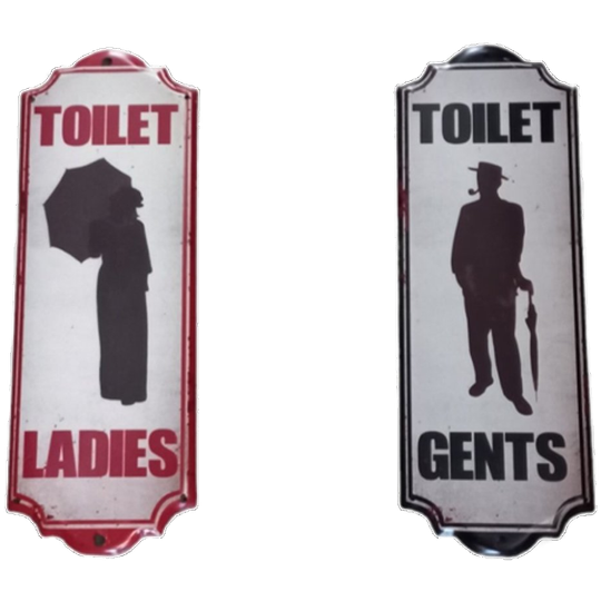 Toilet "gents - Ladies" Metalen Platen. 1