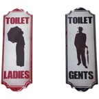 Toilet "gents - Ladies" Metalen Platen. thumbnail 1