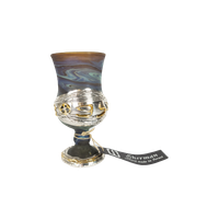 Sherman Art Works - 925 Sterling Zilver - Glas - Gesigneerd - Kiddush Cup - Israel