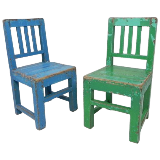 Set Van 2 Vintage Kinderstoelen, Jaren '50 1