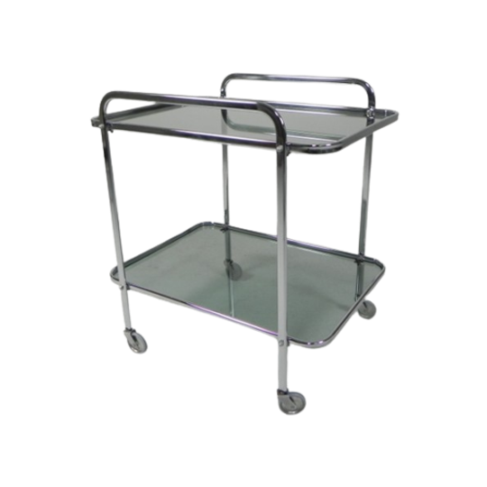 Vintage Chromen Serveerwagen, Jaren 60 1
