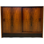 Mid Century Vintage Deens Palissander Kastje Met Schuifdeuren thumbnail 1