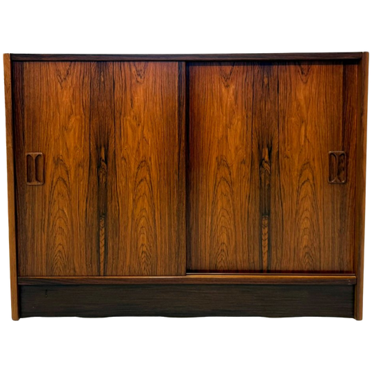 Mid Century Vintage Deens Palissander Kastje Met Schuifdeuren 1