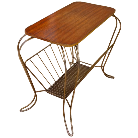 Vintage Lectuurtafeltje Lectuurbak Krantenbak Bijzettafel 1