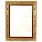 Vintage Vergulde Lijst Barok Stijl Rood Fluweel Klassiek 66x56cm thumbnail 1