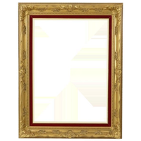 Vintage Vergulde Lijst Barok Stijl Rood Fluweel Klassiek 66x56cm