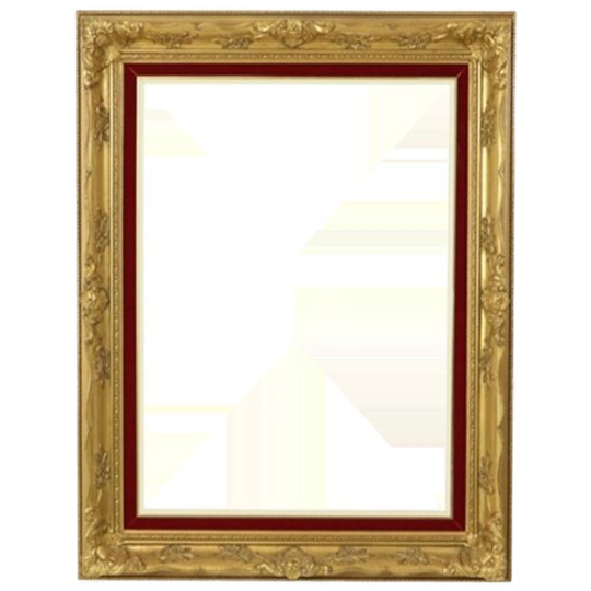 Vintage Vergulde Lijst Barok Stijl Rood Fluweel Klassiek 66x56cm 1