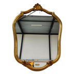 Vintage Goudkleurige Rococo Deknudt Kuifspiegel Spiegel Schouwspiegel 104 thumbnail 1