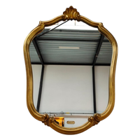 Vintage Goudkleurige Rococo Deknudt Kuifspiegel Spiegel Schouwspiegel 104