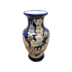 Vintage Franse Keramieken Kobalt Blauwe Vaas thumbnail 1