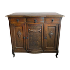 Vintage Bohemian Houten Dressoir Met Houtsnijwerk thumbnail 1