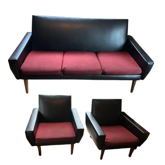 Zestiger Jaren Bank En 2 Fauteuils 1