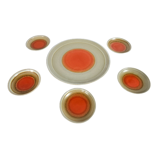 Plateelbakkerij Zuid Holland (pzh) - Gouda - Holland - Decor Juli - Schaal En (5) Bordjes -1930 1