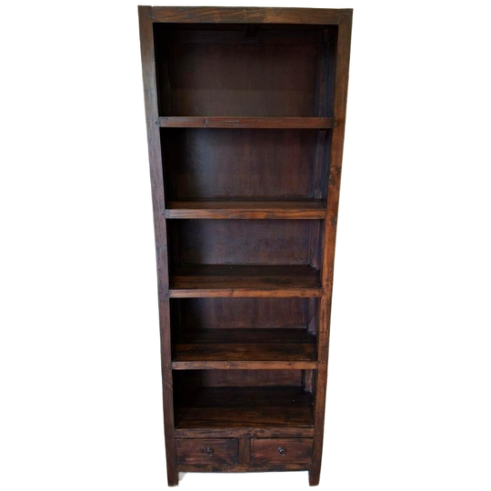 Koloniaal Teakhouten Boekenkast Afm, 70x30cm En 194cm Hoog 1