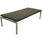 Vintage Brutalist Coffee Table With Chrome Frame, 1970 thumbnail 1