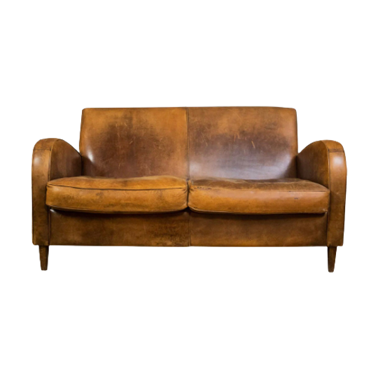 Art Deco Dutch Sheepskin Sofa 1