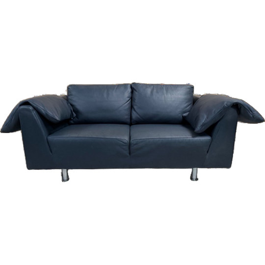 Molinari Blauwe Leren 2,5 Zits Bank 1