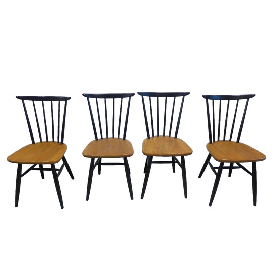 Prachtige Set Van 4 Retro Vintage Tapiovaara Spijlen Stoelen 1