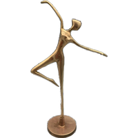 Messing Ballerina Op Koperen Voet 60's