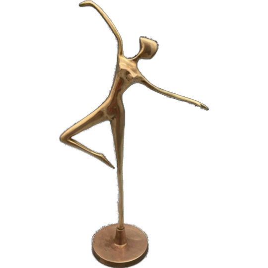 Messing Ballerina Op Koperen Voet 60's 1