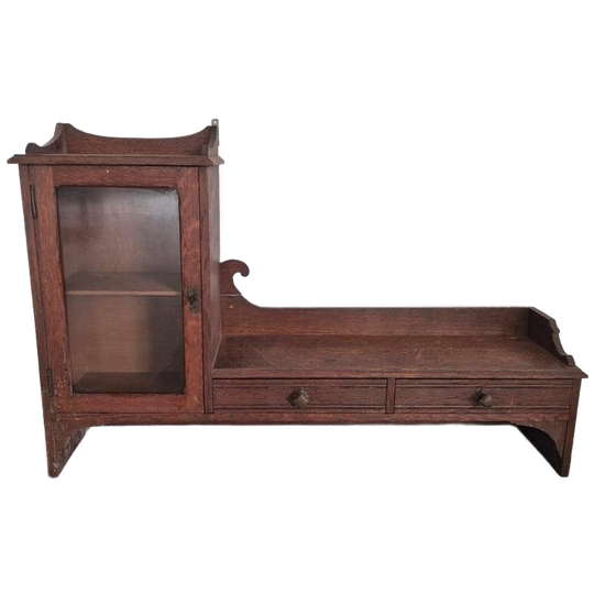 Art Deco Wandkastje Met Boekenplank En Laden 1