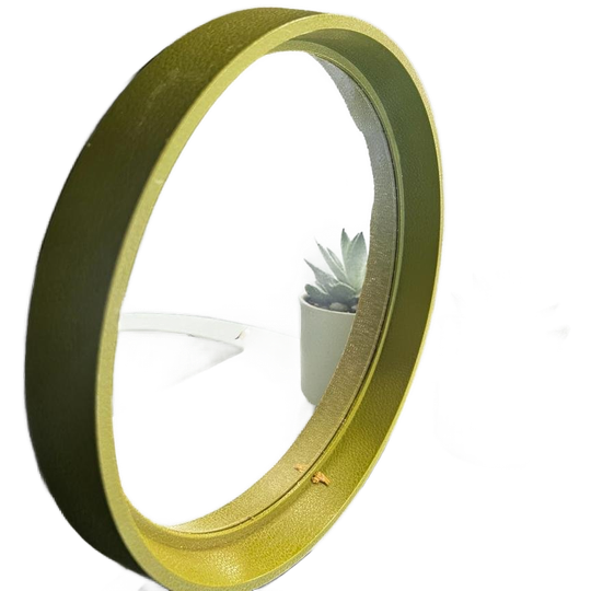 Vintage Limoengroene Ronde Spiegel / Wandspiegel 1