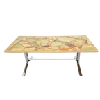 Vintage Salontafel Marmer Onyx Hars Mid Chroom Century ´60 thumbnail 1
