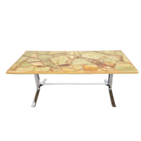 Vintage Salontafel Marmer Onyx Hars Mid Chroom Century ´60
