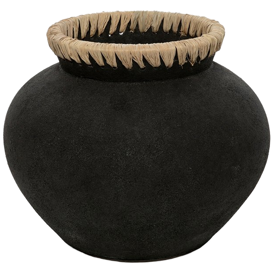 Bazar Bizar | De Styly Vaas - Zwart Naturel - M 1