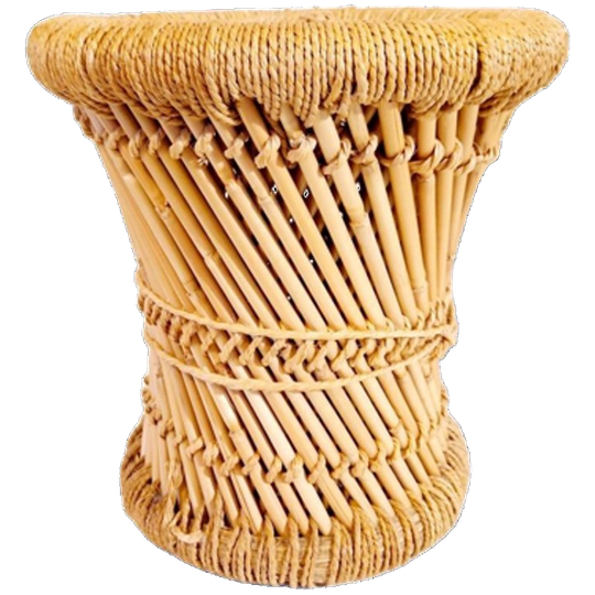 Vintage Bamboe Krukje Rotan Kruk Plantentafel Jaren 70 1