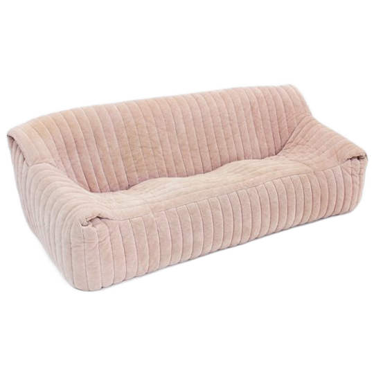 Vintage Cinna Sandra 3 Seater Sofa In Pink Fabric By Ligne Roset 1
