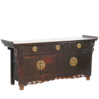 Antiek Houten Chinees Dressoir/ Altaar In Een Warme Donkere Kleur En Mooie Details thumbnail 1