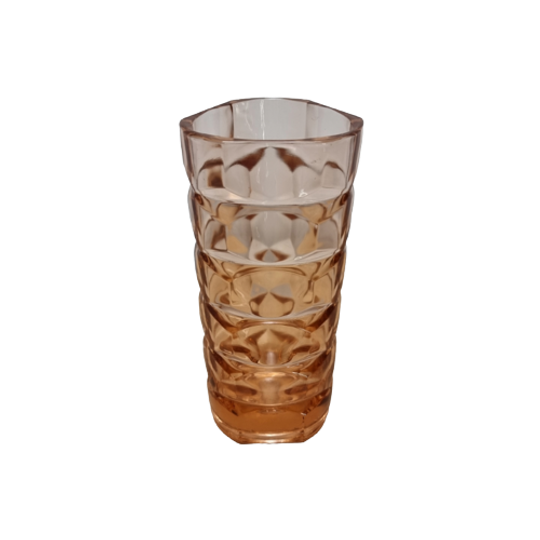 Vintage Kleine Rosaline Persglas Vaas 1