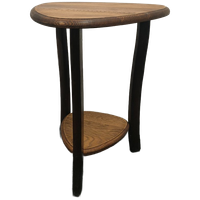 Antiek Tripod Eikenhouten Plantentafel Bijzettafel