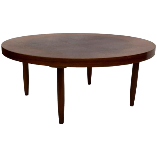 Vintage Houten Ronde Salontafel Jaren 60 Design 1