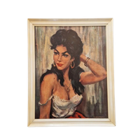 Vintage Schilderij Druk H.walter Retro Print Zigeunerin