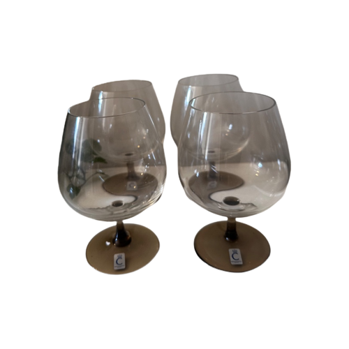 Schott En Zwiesel Christinehutte Vintage Set Van 4 Cognac Glazen