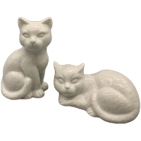 Decoratie Katten Wit Porselein Set